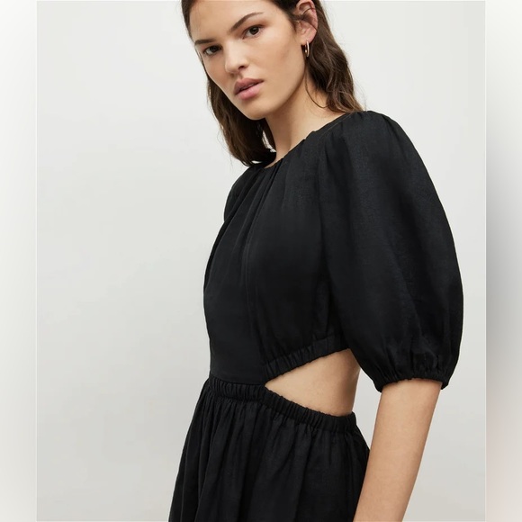 All Saints ~ Linen Colette Soleil Dress in Black - Picture 4 of 12